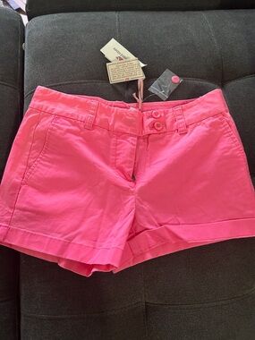 Women's Bright Pink Casual Shorts - Classic Button Waist Vineyard Vines Size 0